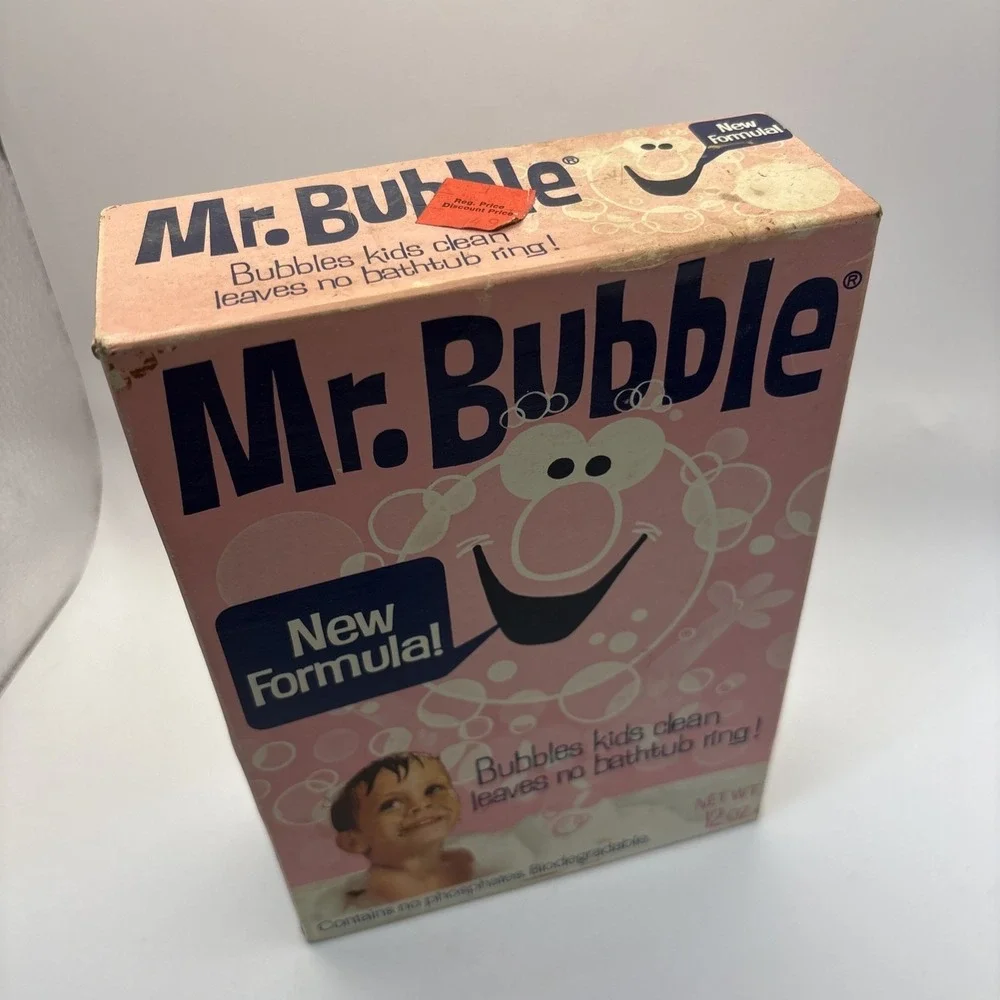 RARE Vtg 1972 MR. BUBBLE Pink Box New Formula Gold Seal Co Retro Prop NOS - Picture 4 of 7